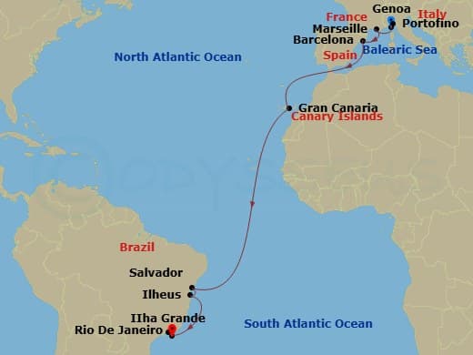 Itinerary map