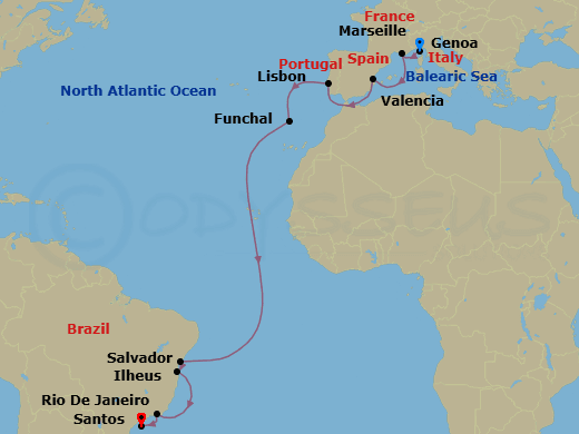 Itinerary map