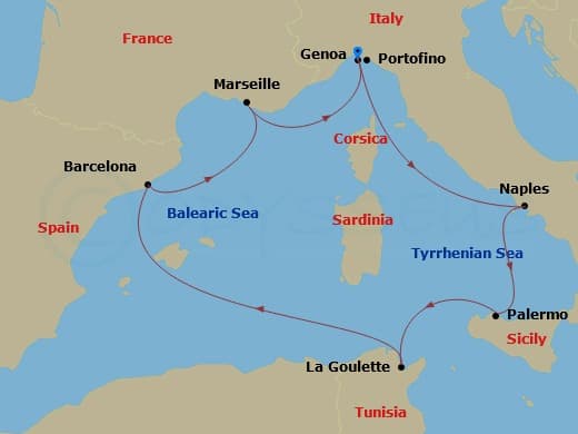 Itinerary map
