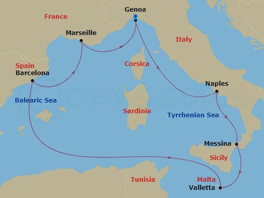 Itinerary map