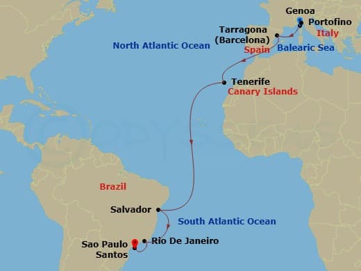 Itinerary map