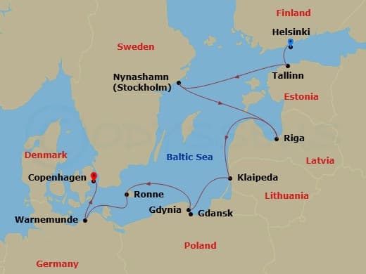 Itinerary map