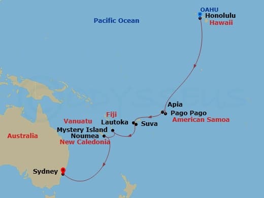 Itinerary map