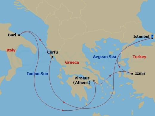Itinerary map