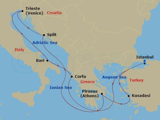 Itinerary map
