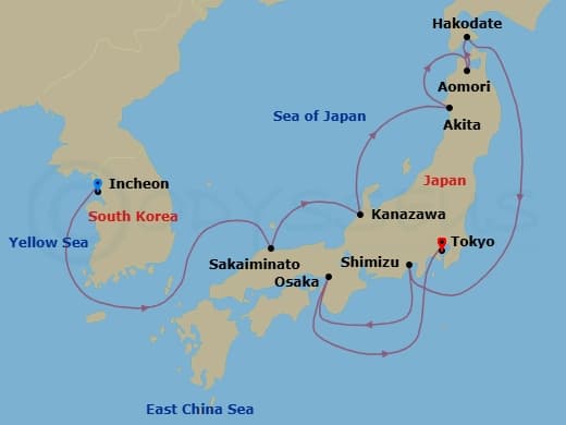Itinerary map