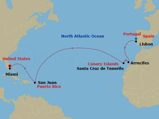 Itinerary map