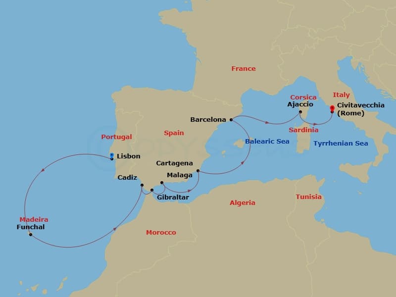 Itinerary map