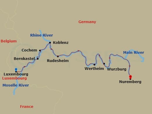 Itinerary map