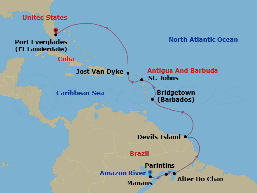 Itinerary map