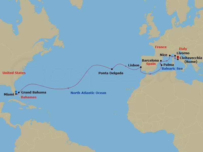 Itinerary map