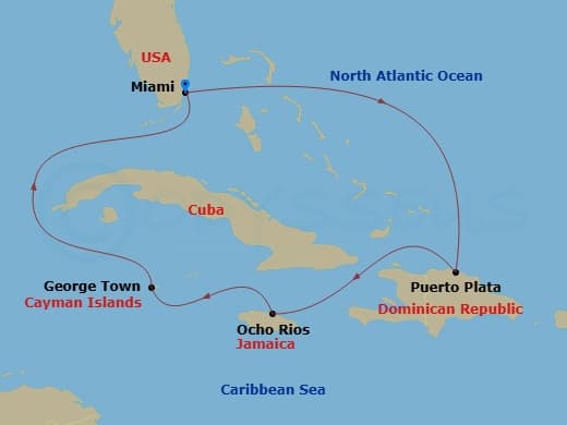 Itinerary map