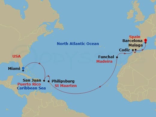 Itinerary map