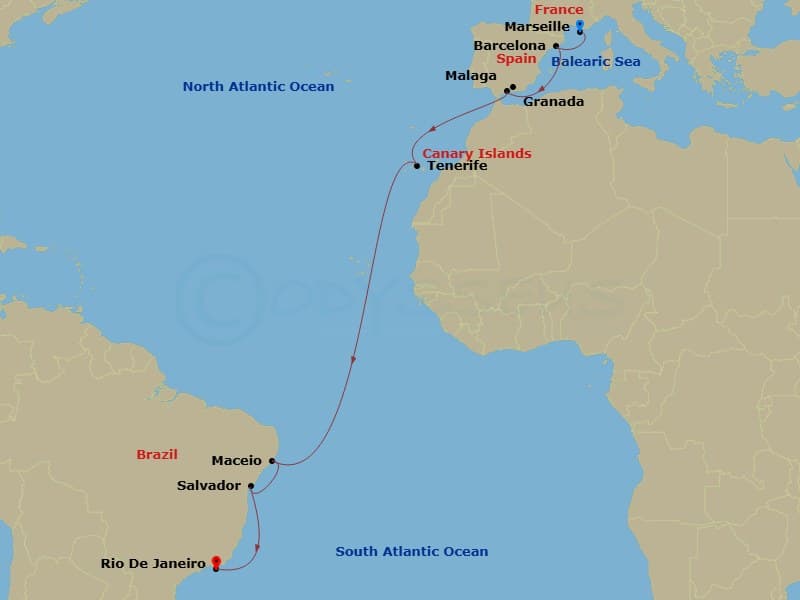 Itinerary map