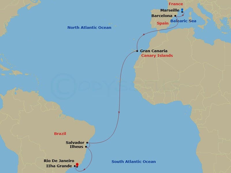 Itinerary map