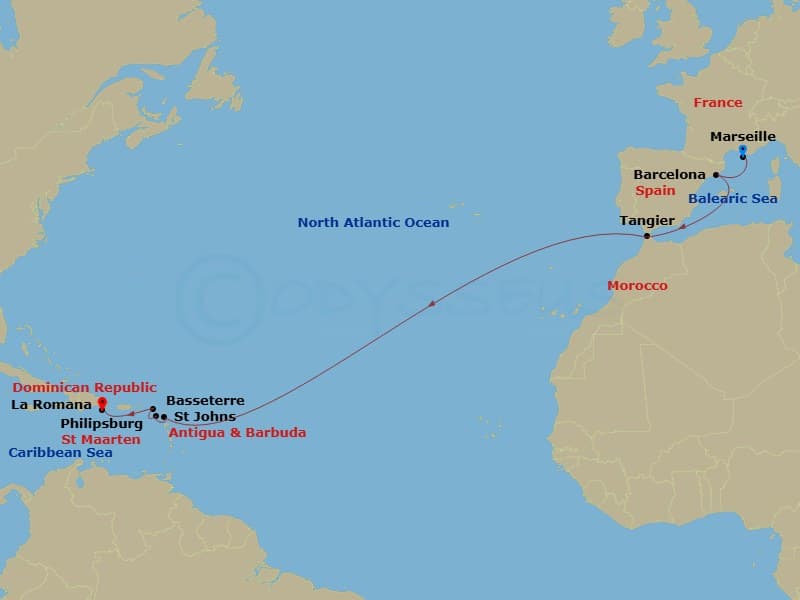 Itinerary map
