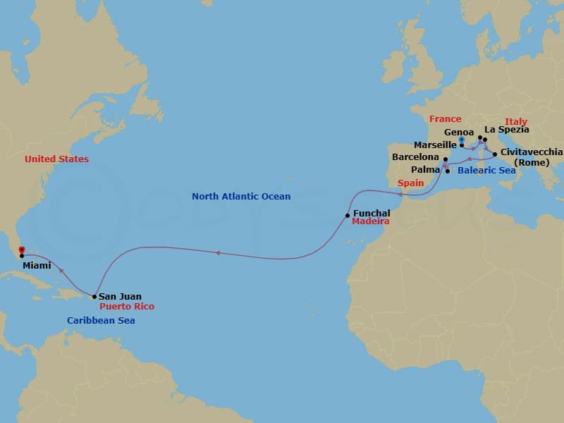 Itinerary map