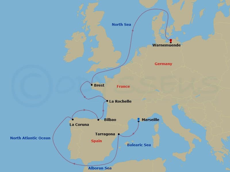 Itinerary map