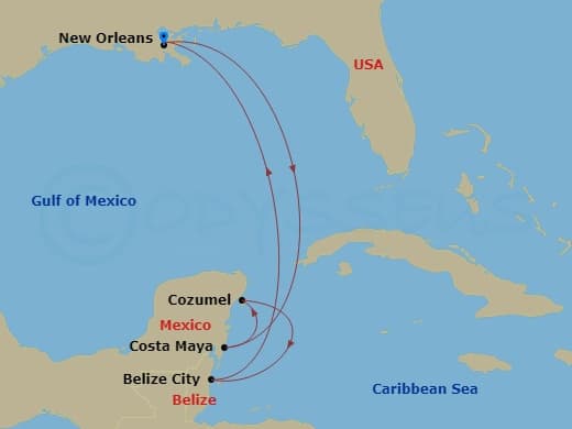 Itinerary map
