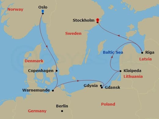 Itinerary map