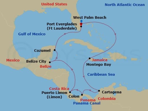 Itinerary map
