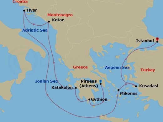 Itinerary map