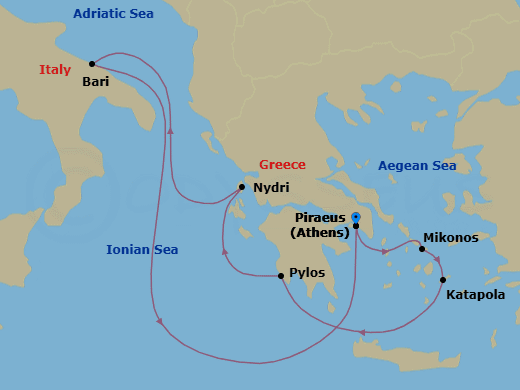 Itinerary map
