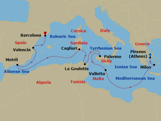 Itinerary map