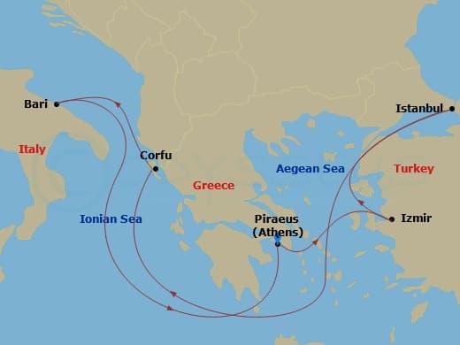 Itinerary map