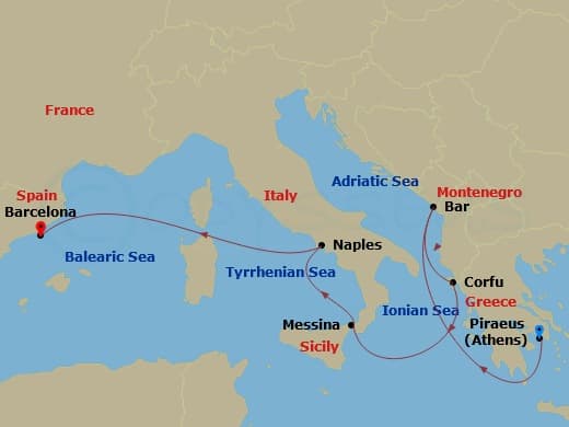 Itinerary map