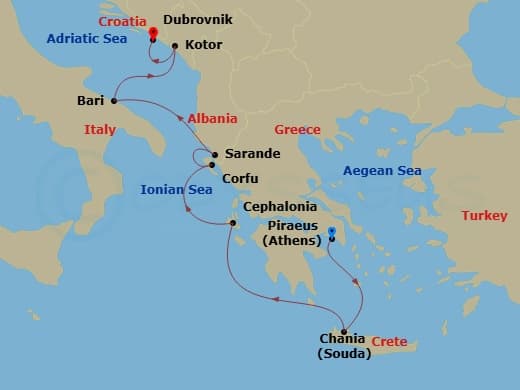 Itinerary map