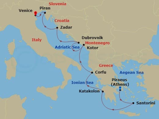 Itinerary map