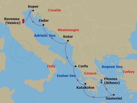 Itinerary map