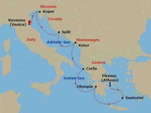 Itinerary map
