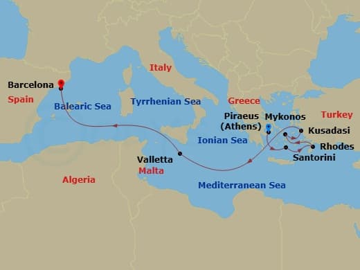 Itinerary map