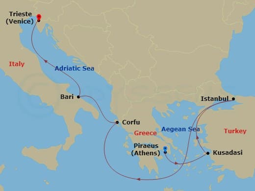 Itinerary map
