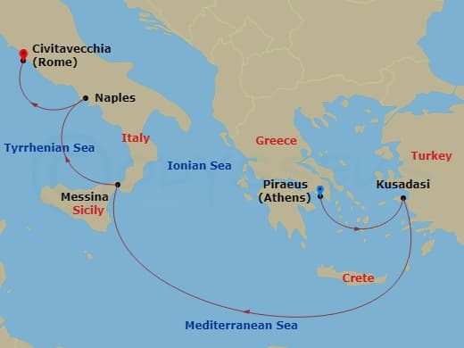 Itinerary map