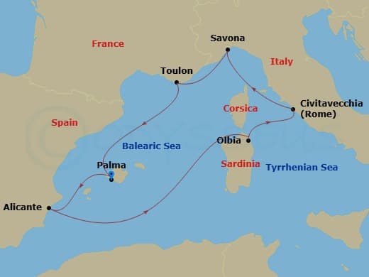 Itinerary map