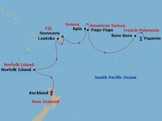 Itinerary map