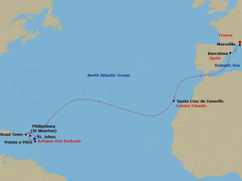 Itinerary map