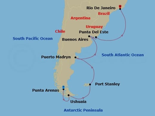 Itinerary map