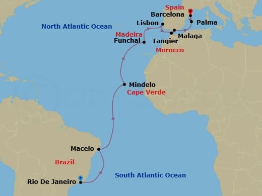 Itinerary map