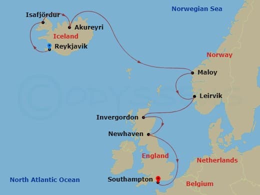 Itinerary map