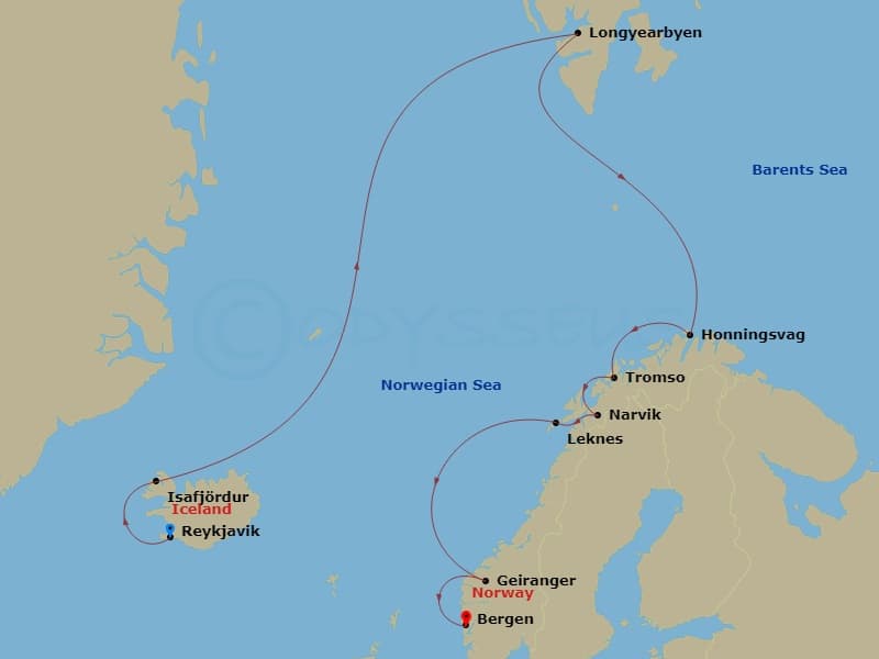 Itinerary map