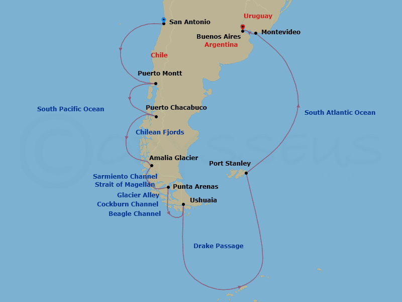 Itinerary map