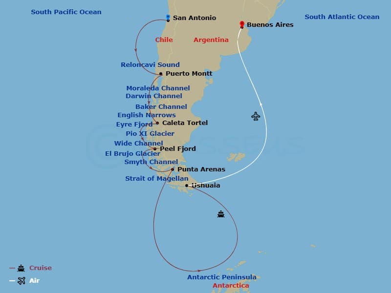 Itinerary map