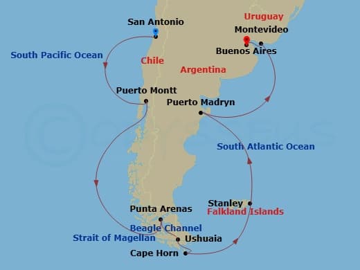 Itinerary map