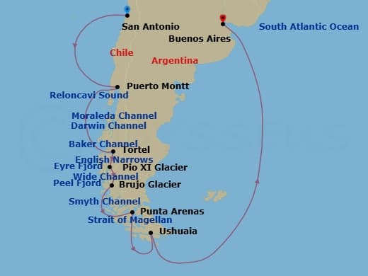Itinerary map