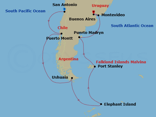 Itinerary map