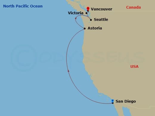 Itinerary map